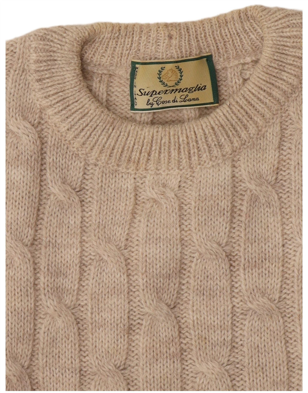 Suéter masculino Supermaglia com gola redonda, grande bege
