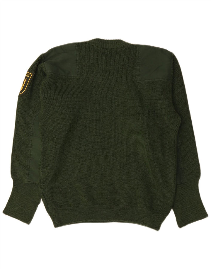 Suéter vintage masculino com gola redonda e gola redonda IT 50 verde médio