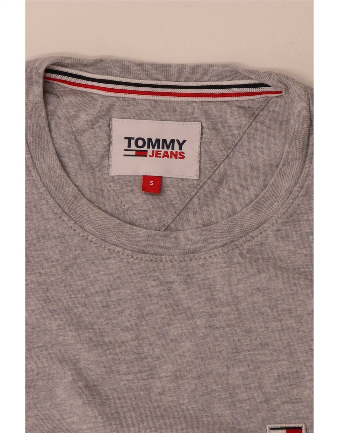 Camiseta masculina Tommy Hilfiger top pequeno cinza