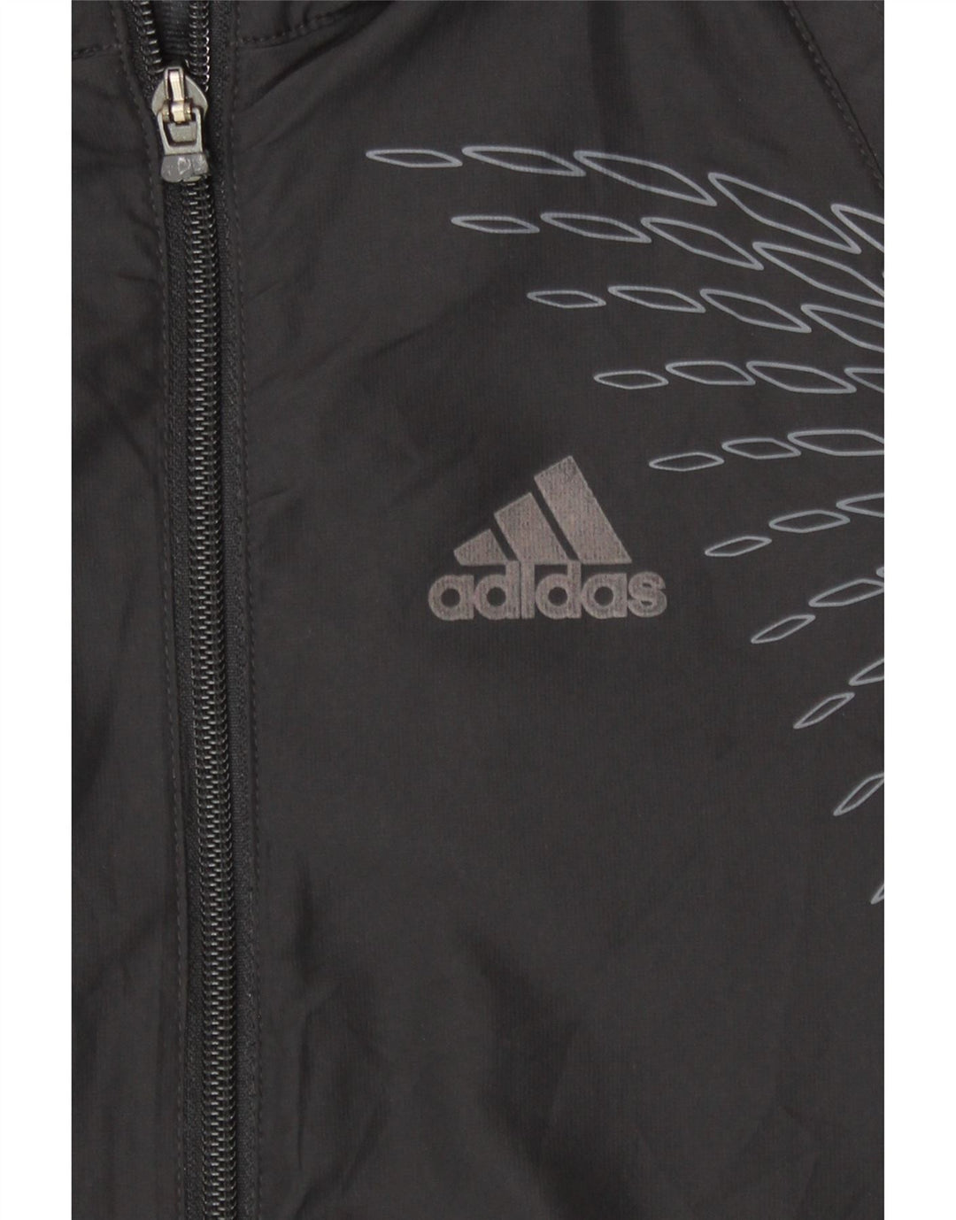 Adidas Womens Clima Proof Tracksuit Top Jacket UK 14 Grande Preto Geométrico
