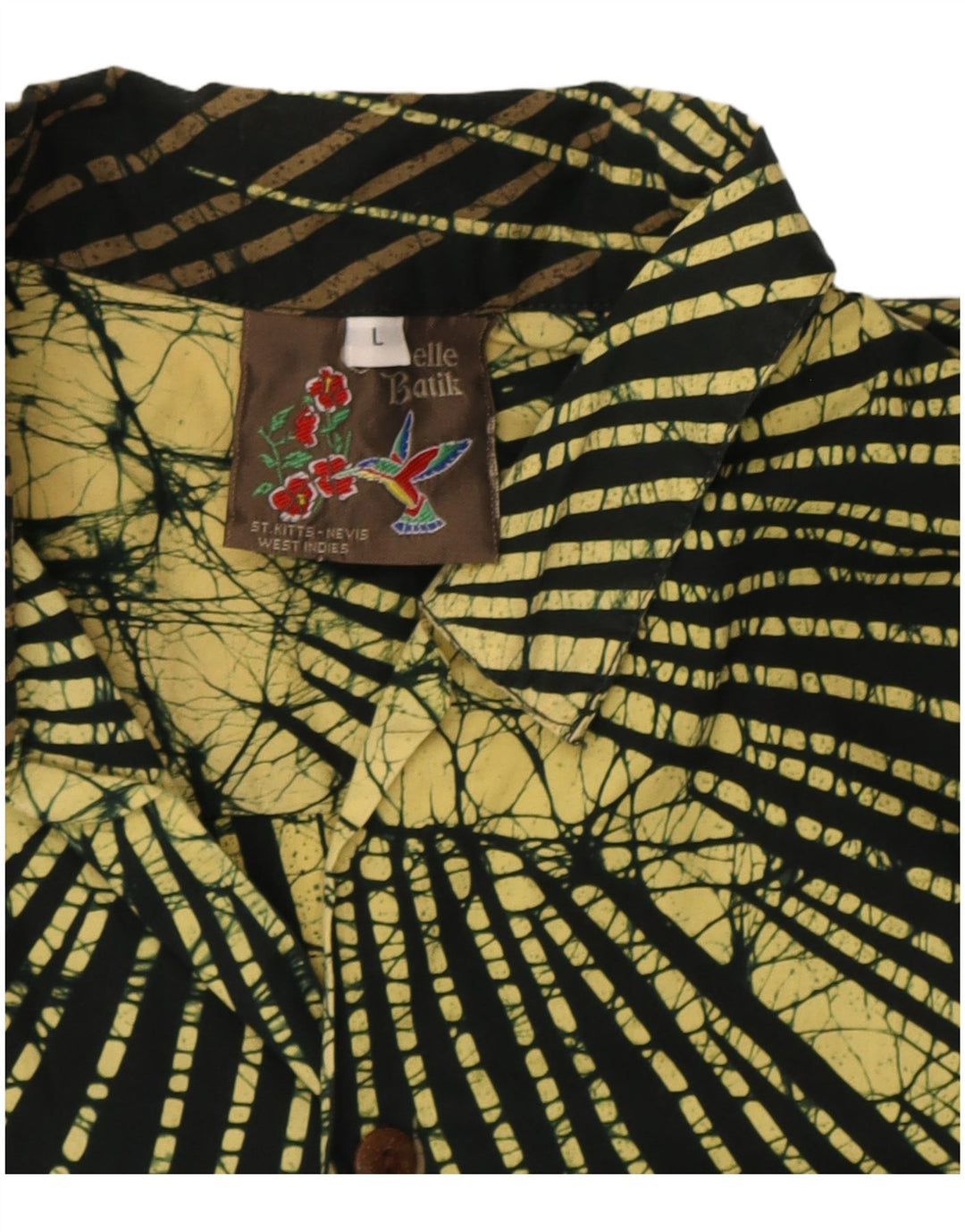 Camisa masculina Caribelle Batik com estampa abstrata grande multicolorida