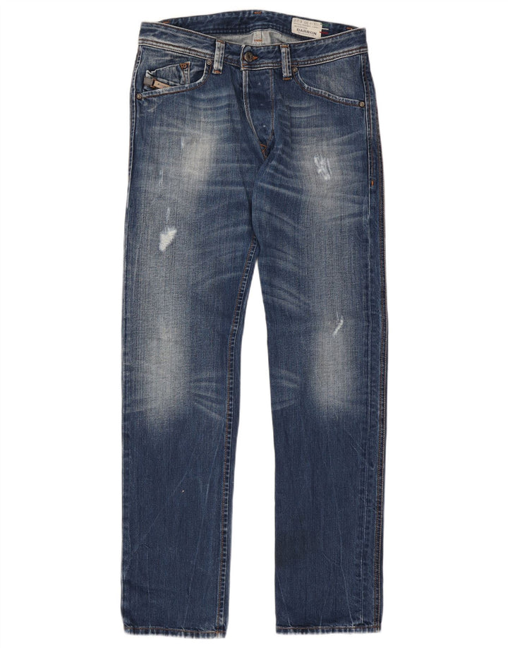 Diesel Mens Darron Distressed Slim Tapered Jeans W30 L32 Azul Algodão