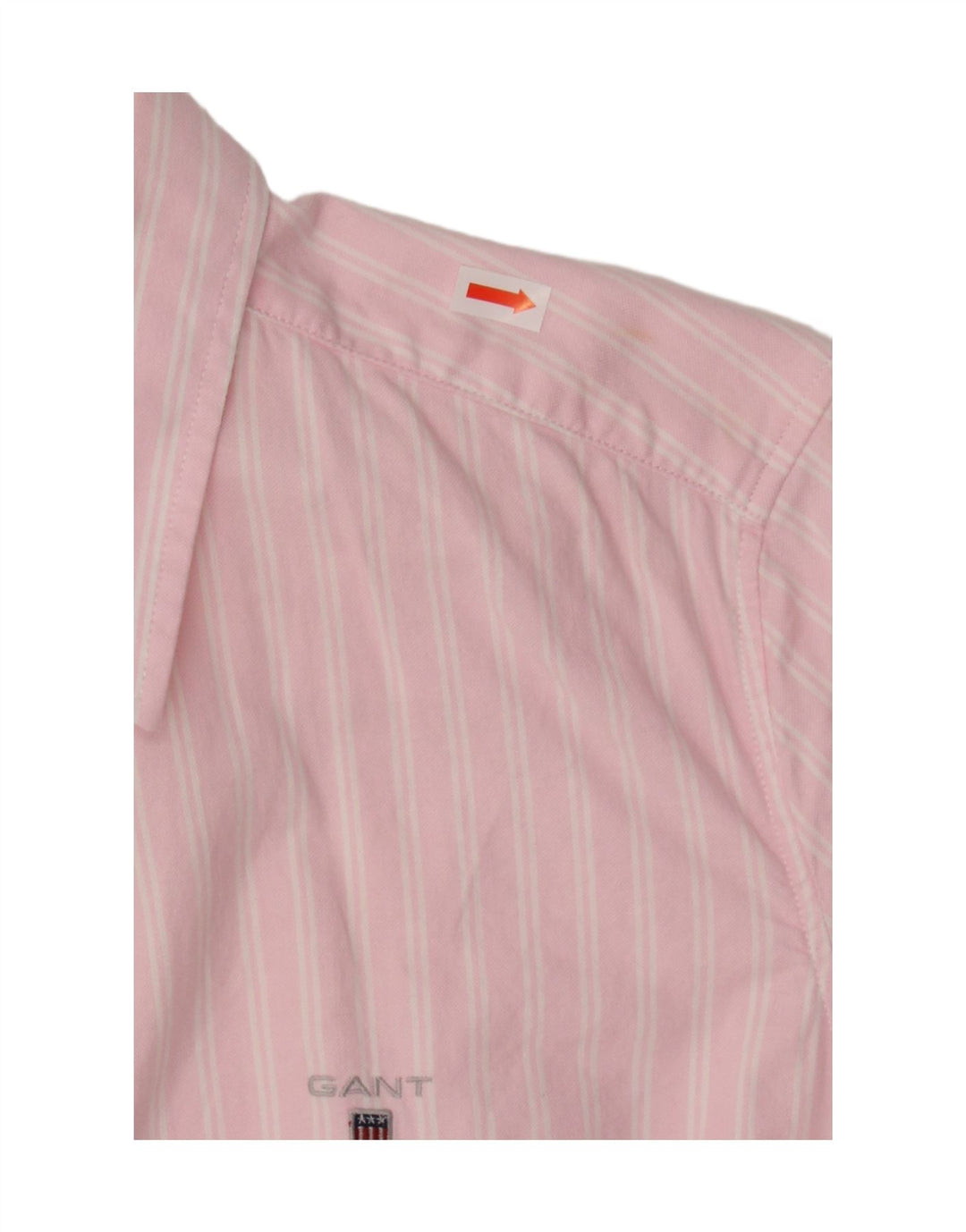 Camisa feminina Gant UK 14 grande algodão listrado rosa