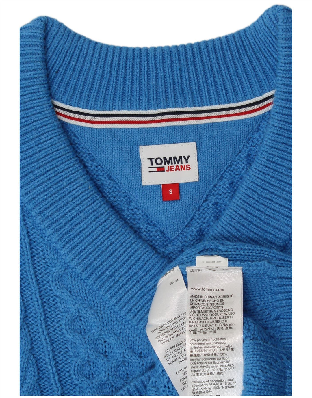 Regata feminina Tommy Hilfiger com colete UK 10 poliéster azul pequeno