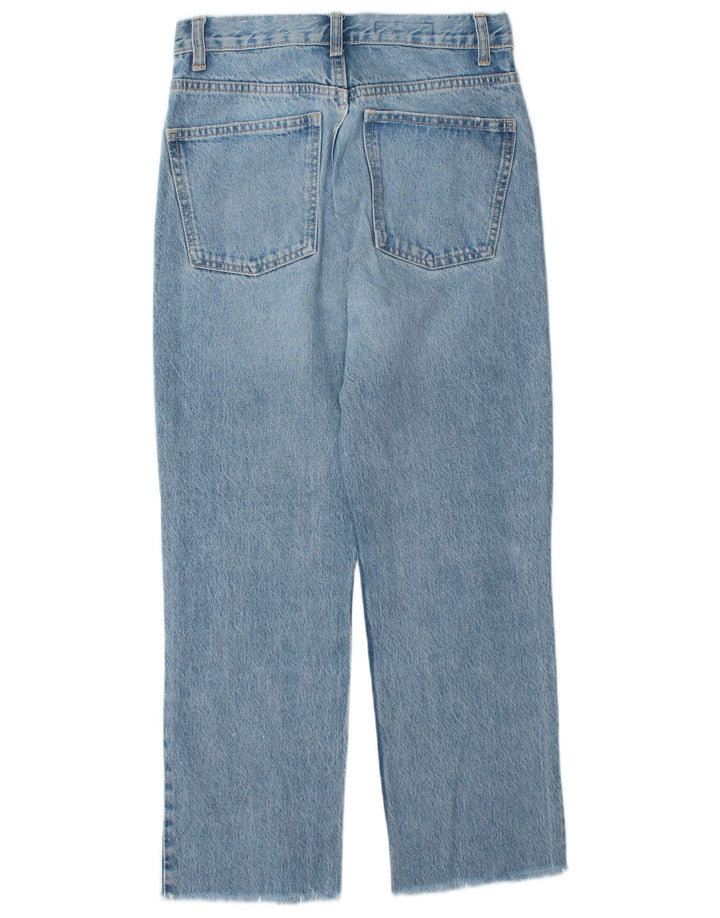 ZARA Calça jeans reta feminina cintura alta EU 36 XS W26 L26 azul algodão
