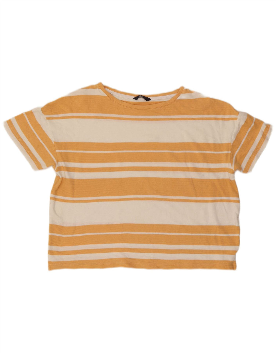 Camiseta feminina grande Marks & Spencer Reino Unido 16 grande listrada laranja