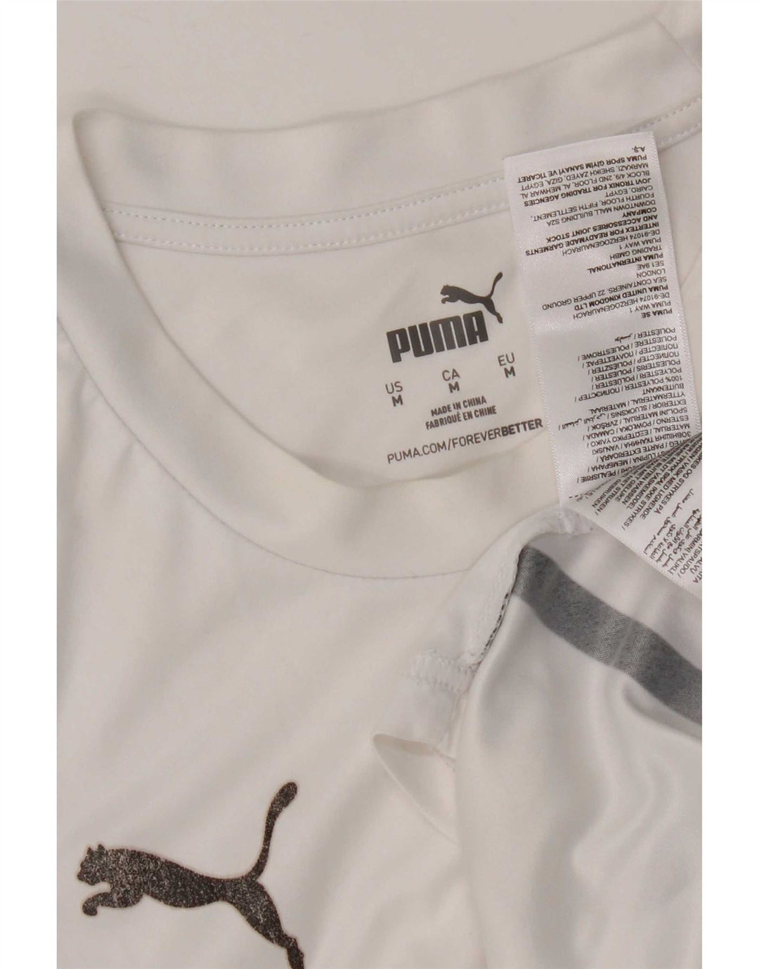 Puma camiseta feminina gráfica top médio branco poliéster
