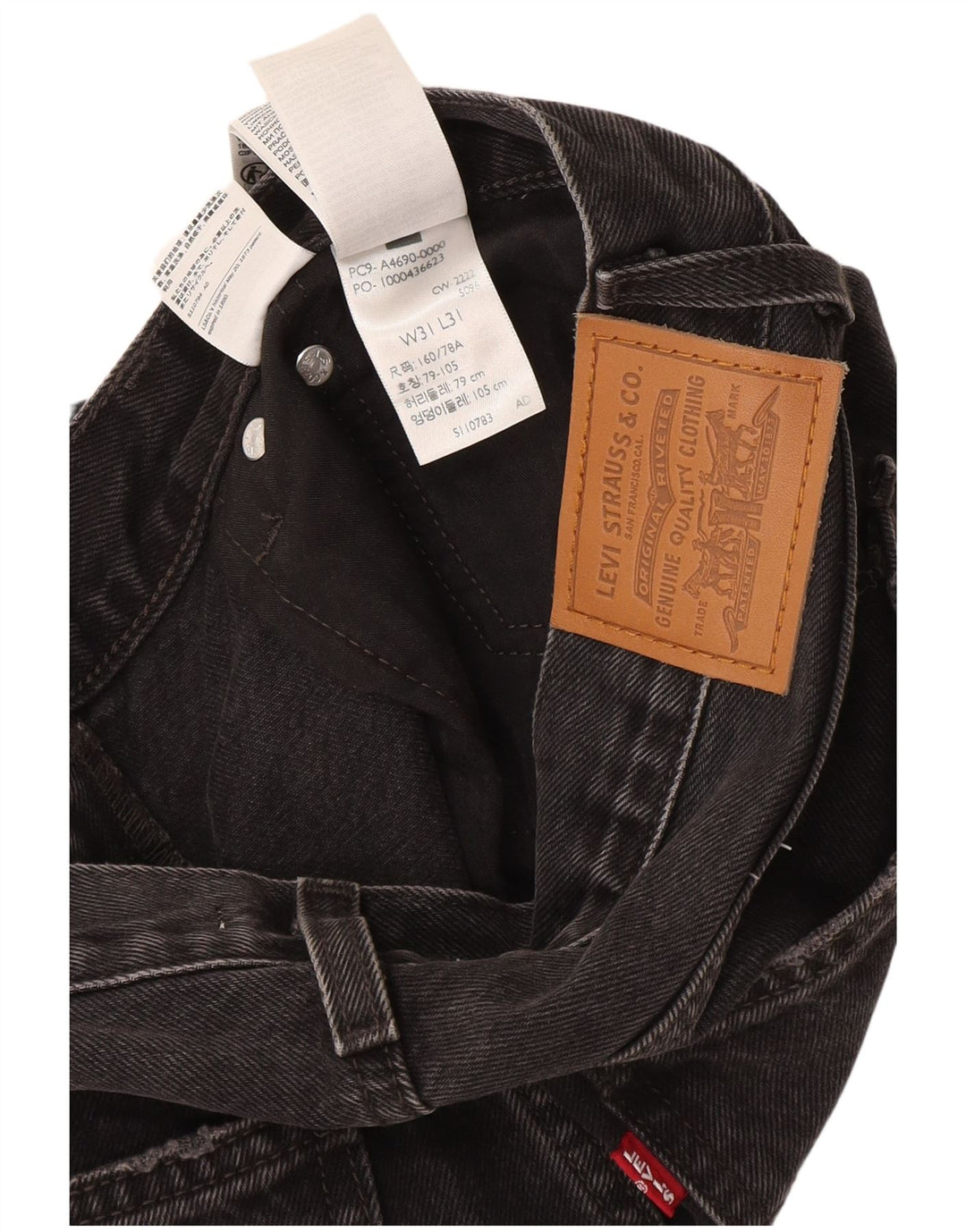 Calça jeans feminina Levi's Middy Straight W31 L31 cinza algodão