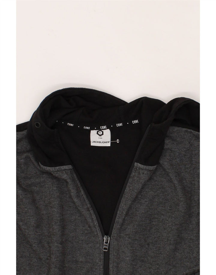 JACK & JONES Mens Zip Hoodie Sweater Large Black Polyester Vintage Jack & Jones and Second-Hand Jack & Jones from Messina Hembry 