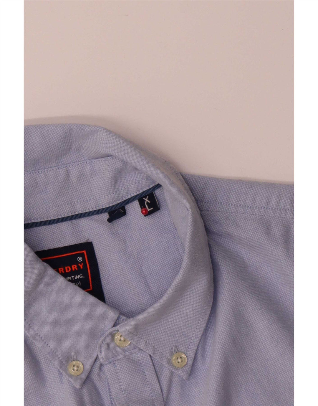 Camisa masculina Superdry XL azul algodão