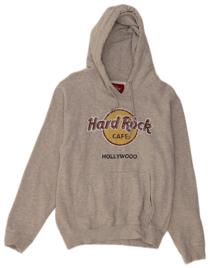 Suéter feminino HARD ROCK CAFE Hollywood com capuz Reino Unido 14 cinza médio manchado