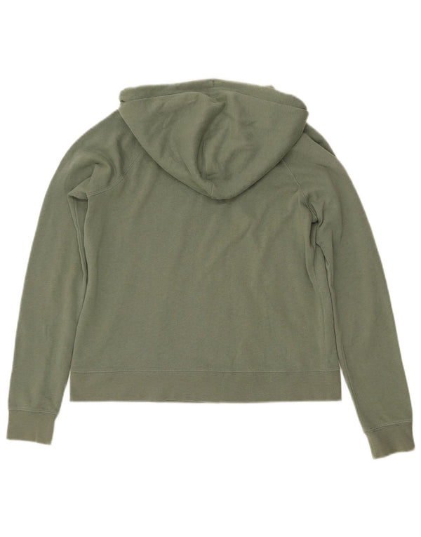 JACK WILLS Womens Zip Hoodie Sweater UK 8 Small  Green Cotton