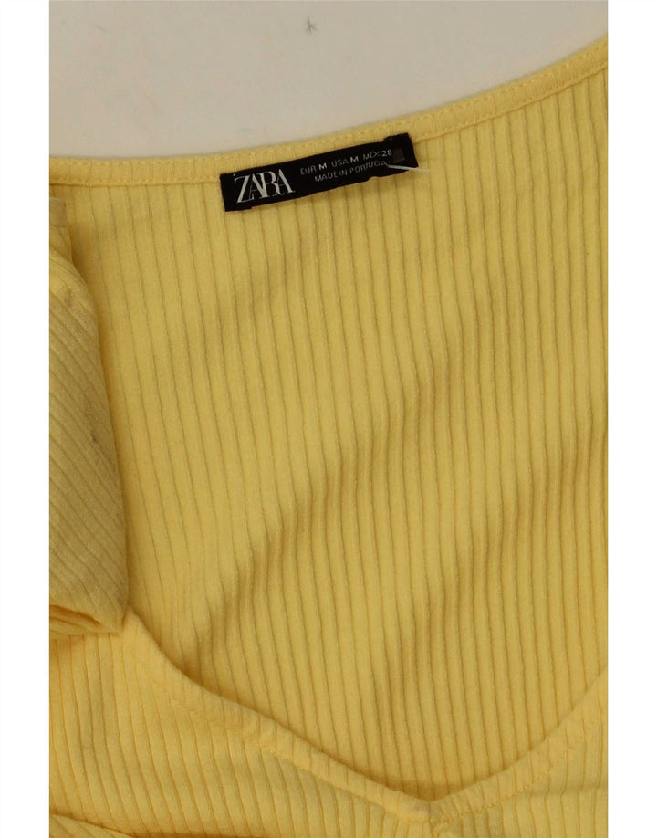 Vestido maxi feminino Zara Reino Unido 12 amarelo médio