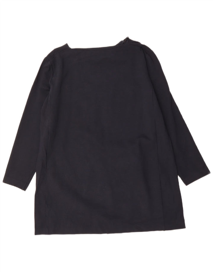 Vestido túnica feminino COS Reino Unido 16 grande viscose azul marinho