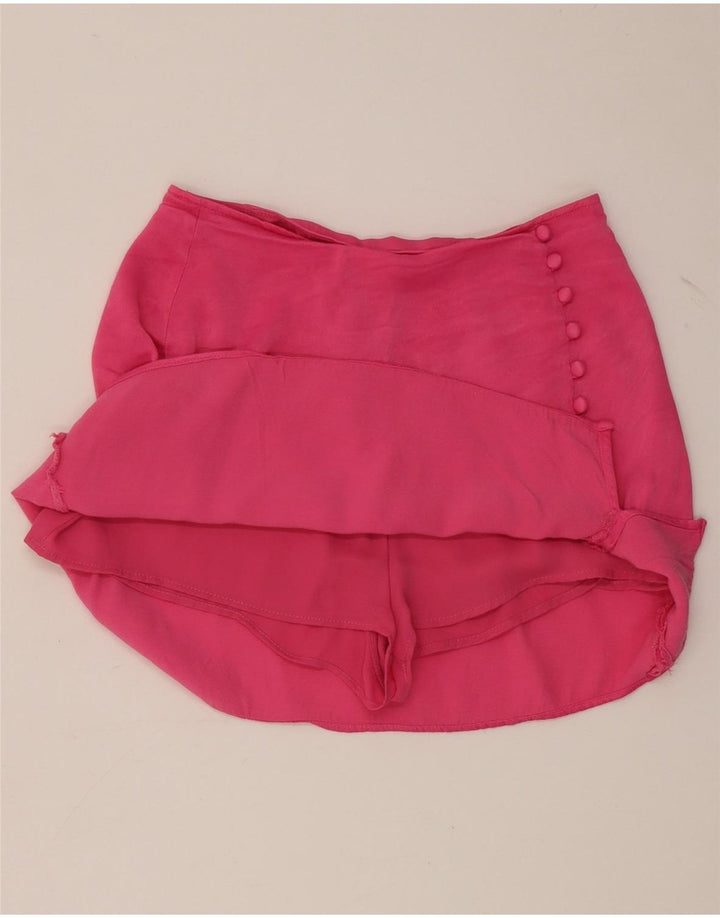 Zara Womens Skort Pequeno W26 Viscose Rosa
