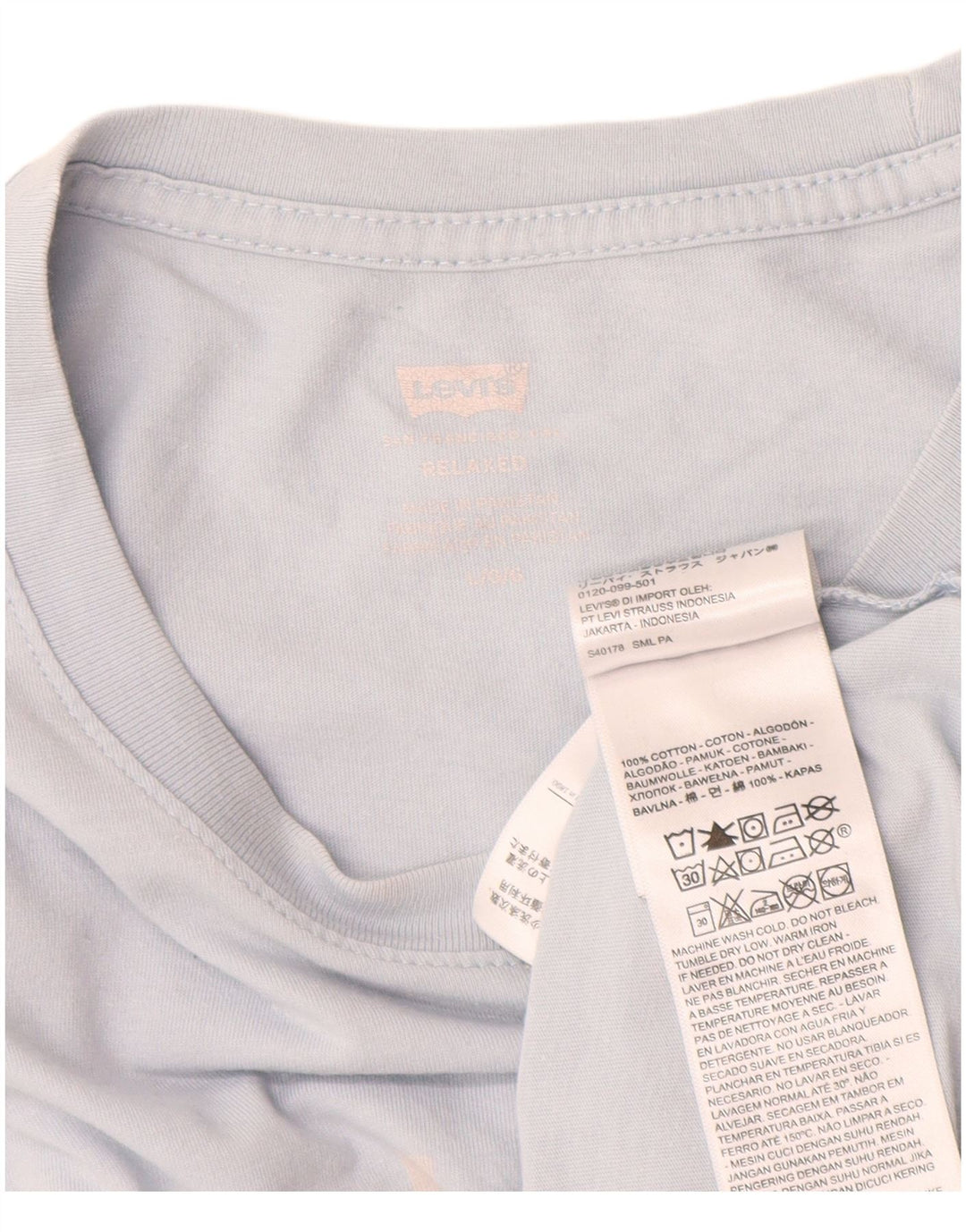 Camiseta Levi's Masculina Relaxed Graphic Top Grande Algodão Azul