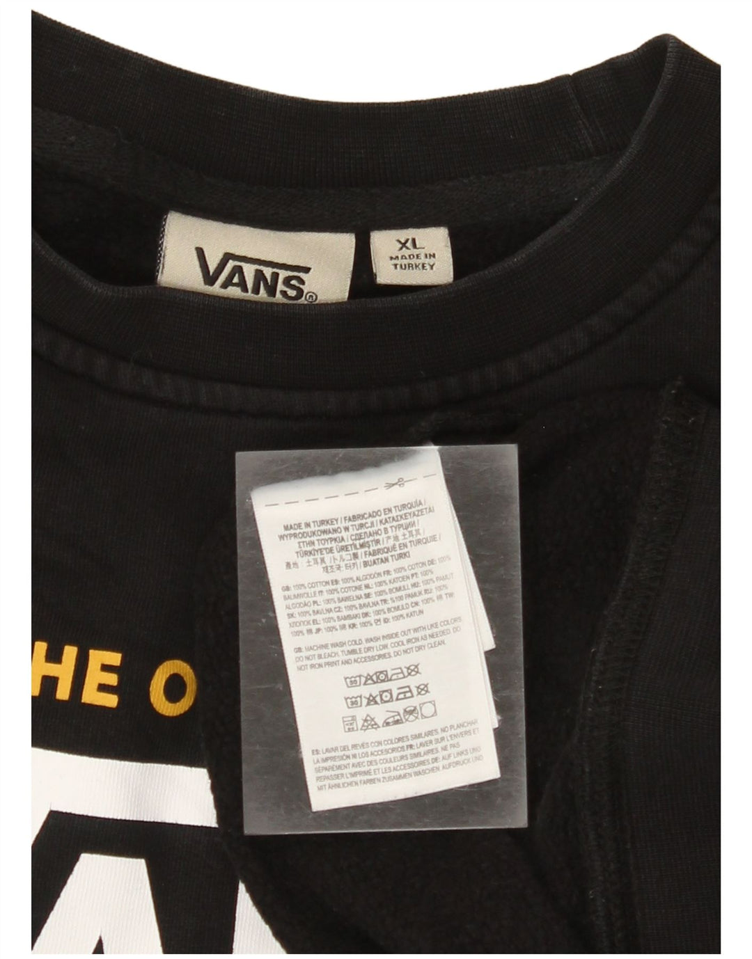 VANS Womens Off The Wall Graphic Moletom Jumper UK 18 XL Preto Algodão