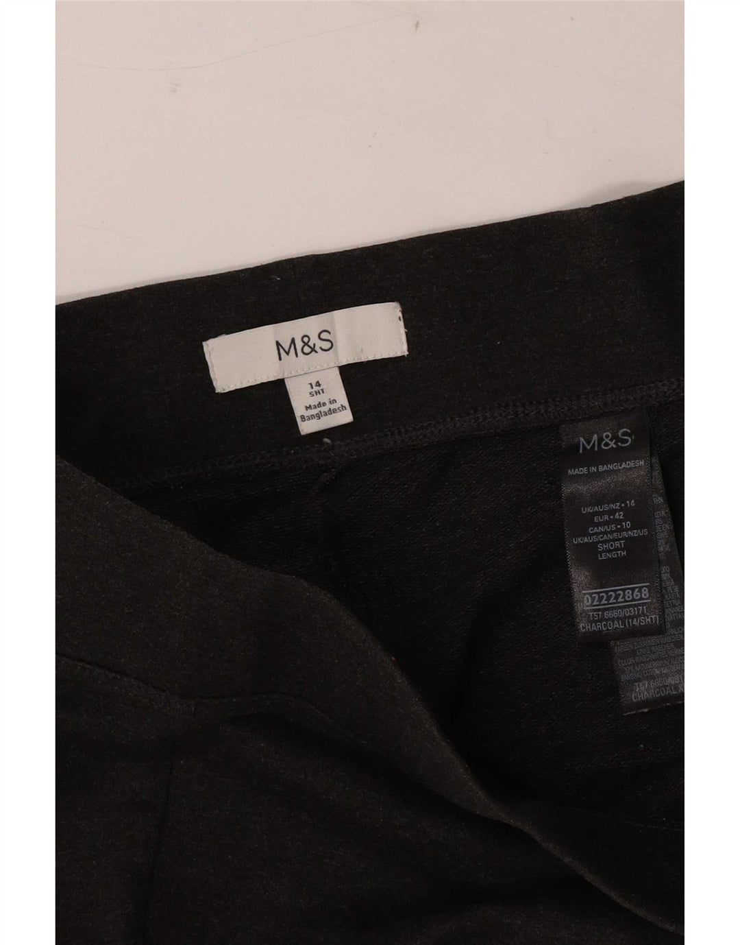 Leggings femininas Marks & Spencer Reino Unido 14 grande algodão cinza