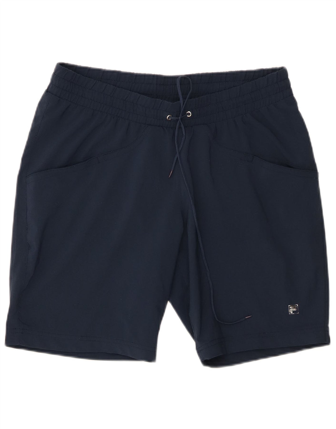Shorts esportivos feminino Fila UK 16 grande poliéster azul marinho