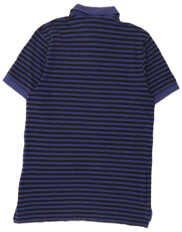 Camisa polo masculina Nike Inter de Milão média azul marinho listrada de algodão