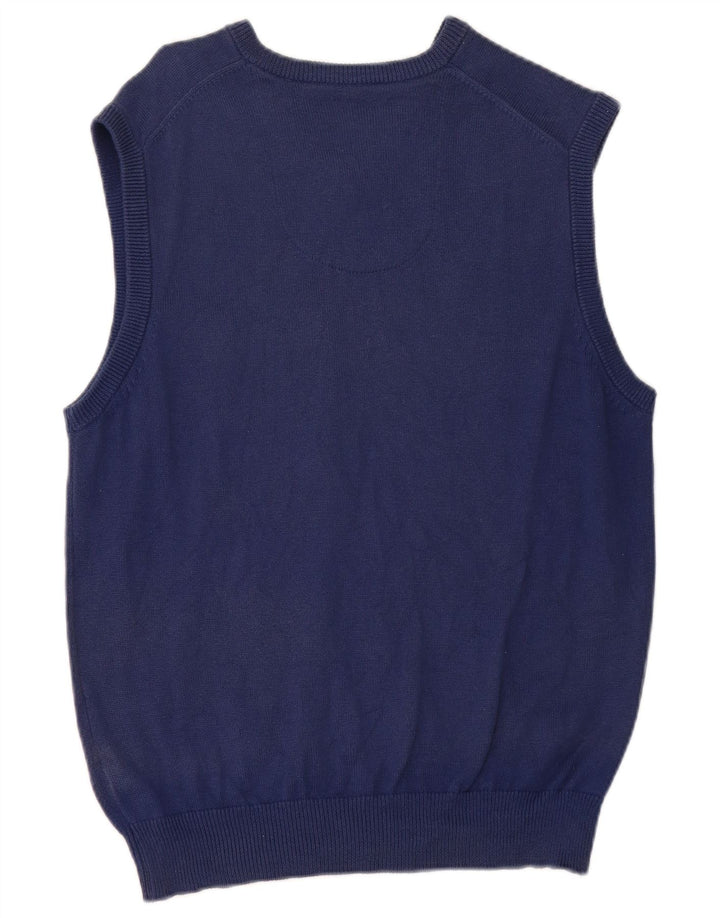 Regata masculina de ajuste regular Marks & Spencer de algodão azul médio