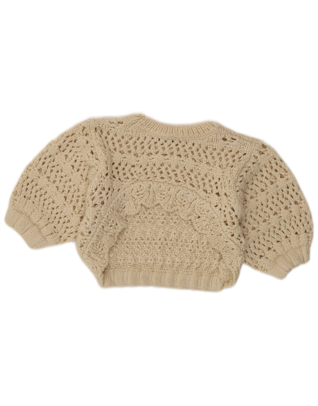 Zara Womens Knit See Through Top UK 8 Pequeno Acrílico Bege