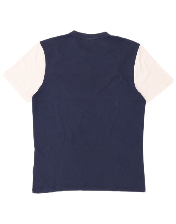 Camiseta masculina Napapijri grande algodão colorblock azul marinho