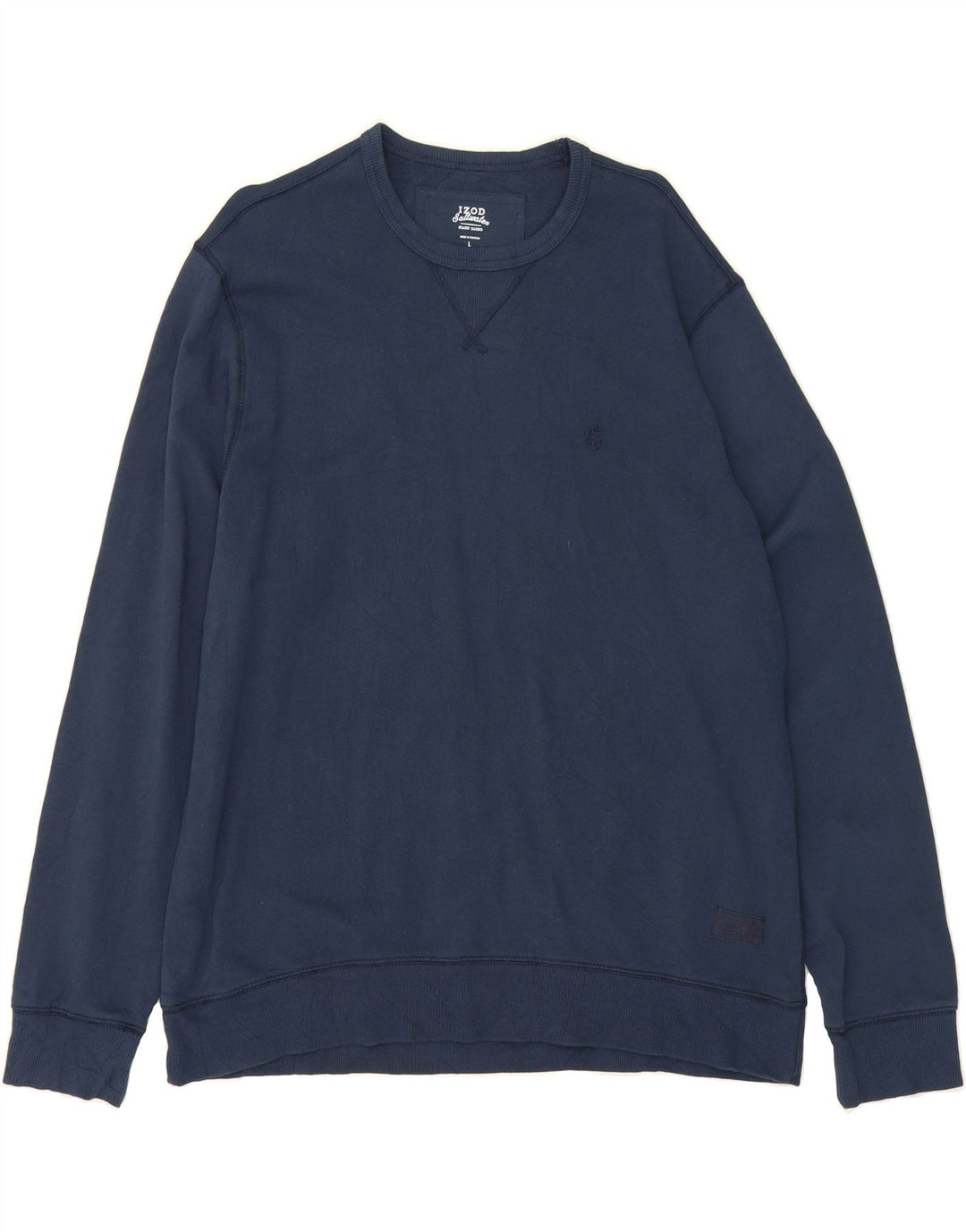 IZOD Mens Salt Water Sweatshirt Jumper Large Navy Blue Cotton Vintage Izod and Second-Hand Izod from Messina Hembry 