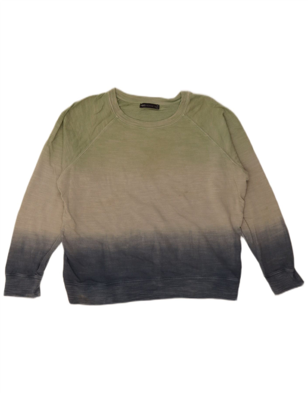 Suéter feminino Marks & Spencer UK 14 grande bloco colorido verde