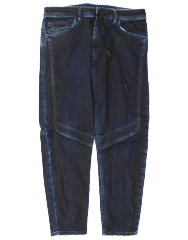 Diesel Mens Tapered Casual Trousers W32 L28 Navy Blue Cotton