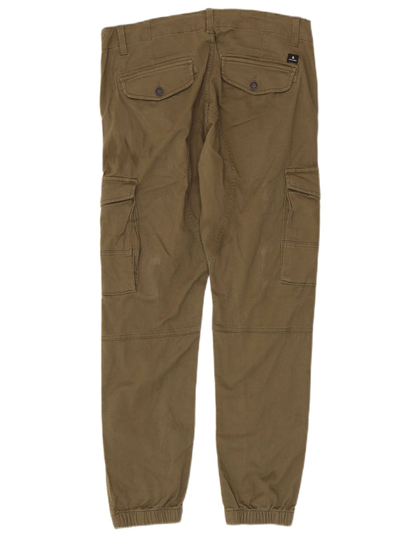Calça cargo masculina Jack & Jones Paul Tapered Joggers W32 L29 algodão cáqui