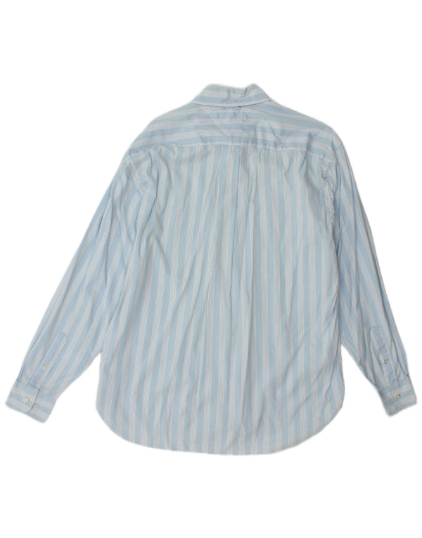 Camisa masculina Tommy Hilfiger de algodão listrado azul médio