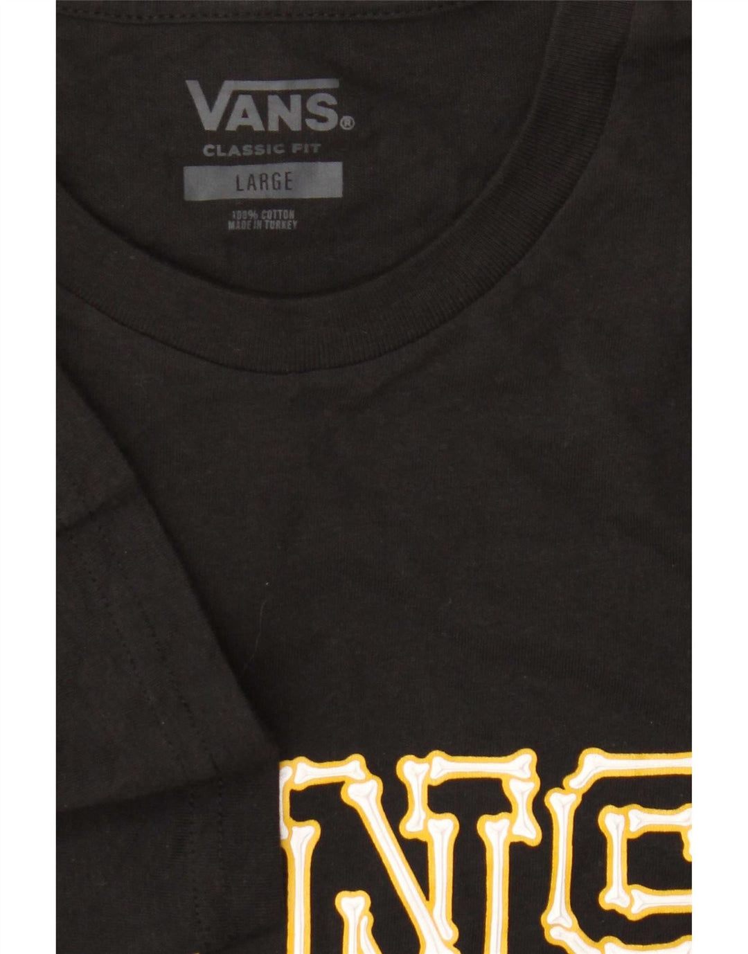 Camiseta Vans masculina gráfica grande algodão preto
