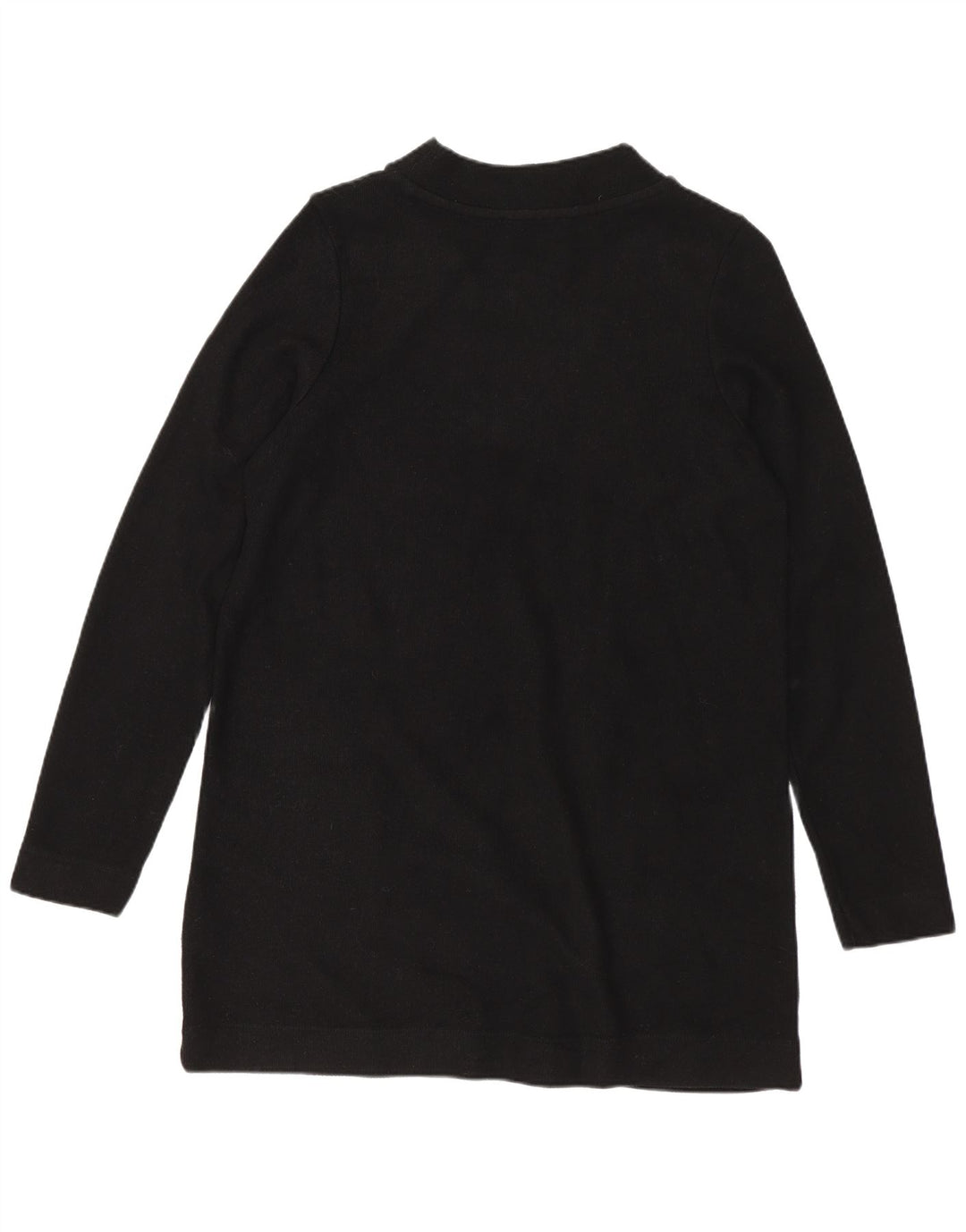 Túnica feminina de manga comprida Marks & Spencer Reino Unido 12 poliéster preto médio