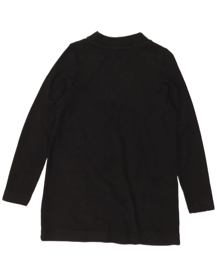 Túnica feminina de manga comprida Marks & Spencer Reino Unido 12 poliéster preto médio