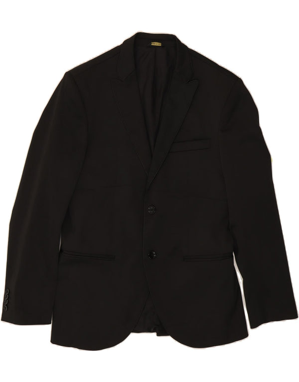 Jaqueta blazer masculina de 2 botões HAVANA & CO IT 48 poliéster preto médio