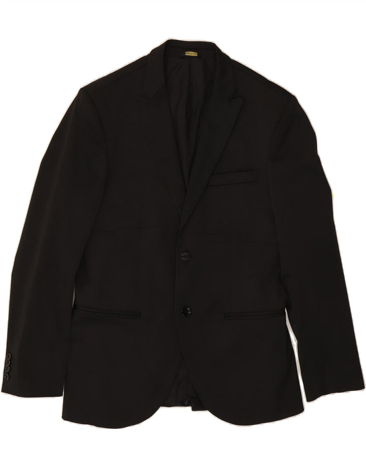 Jaqueta blazer masculina de 2 botões HAVANA & CO IT 48 poliéster preto médio
