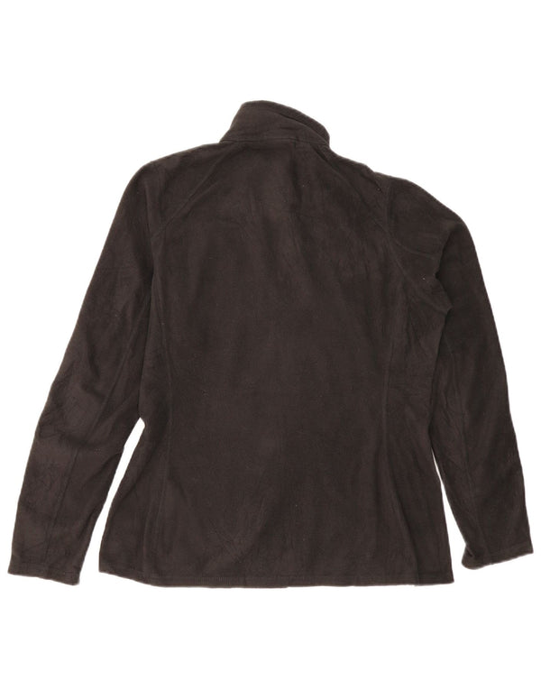 THE NORTH FACE Womens Zip Neck Fleece Jumper UK 12 Medium Black Polyester