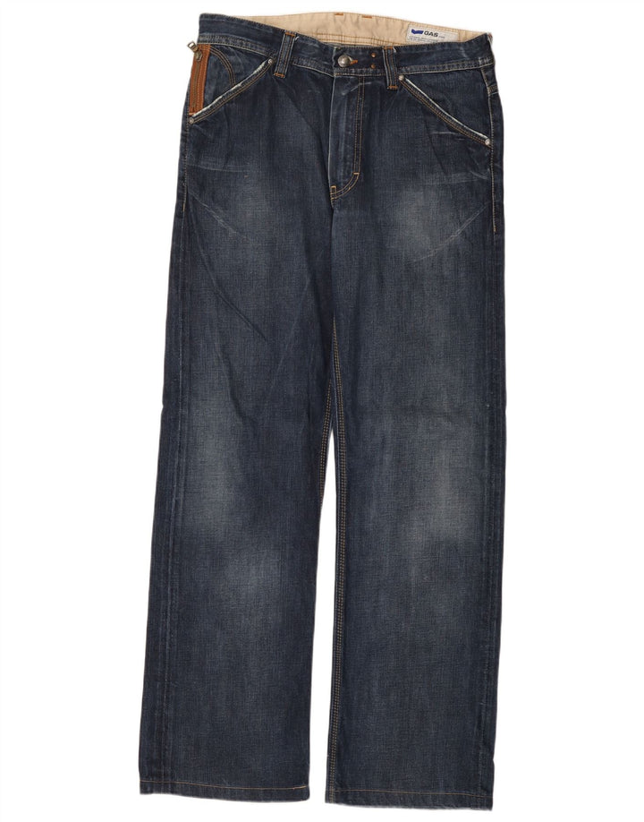 Calça jeans reta masculina Gas W32 L31 algodão azul
