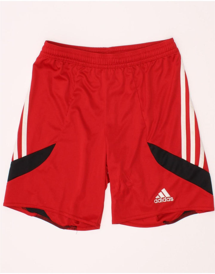 Shorts esportivos Adidas Boys Climalite 9-10 anos médio vermelho colorblock