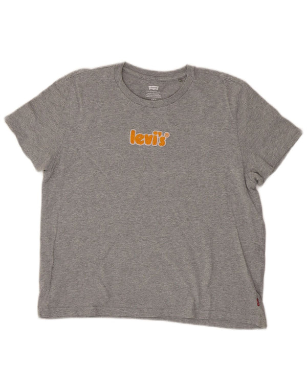 Camiseta feminina Levi's Crop Graphic UK 14 cinza médio