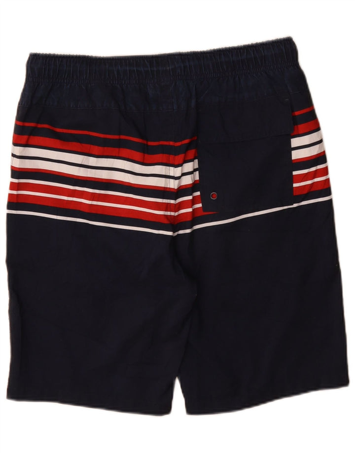 Shorts de natação masculino Marks & Spencer médio listrado azul marinho de poliéster