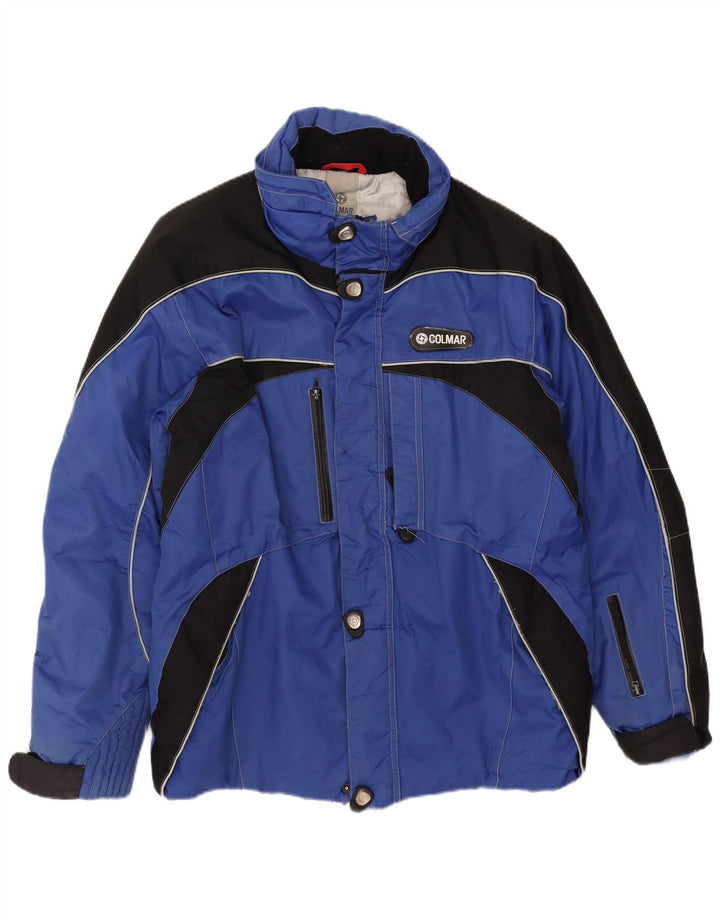Jaqueta de esqui masculina Colmar UK 40 grande bloco colorido azul nylon