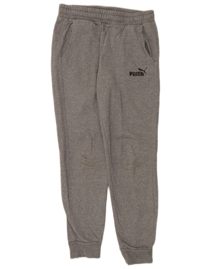 Calça de treino masculina Puma Joggers cinza médio algodão manchado
