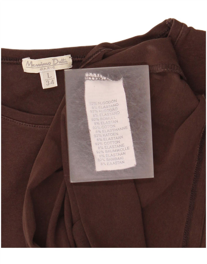Camiseta feminina MASSIMO DUTTI UK 14 grande algodão marrom
