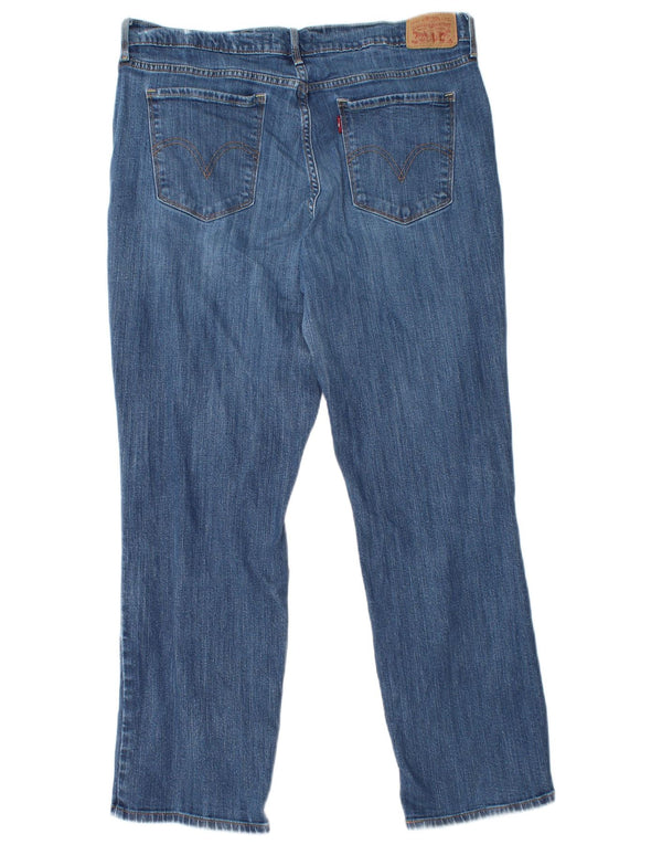 Calça jeans feminina Levi's 505 cintura alta reta US 14 XL W32 L28 algodão azul