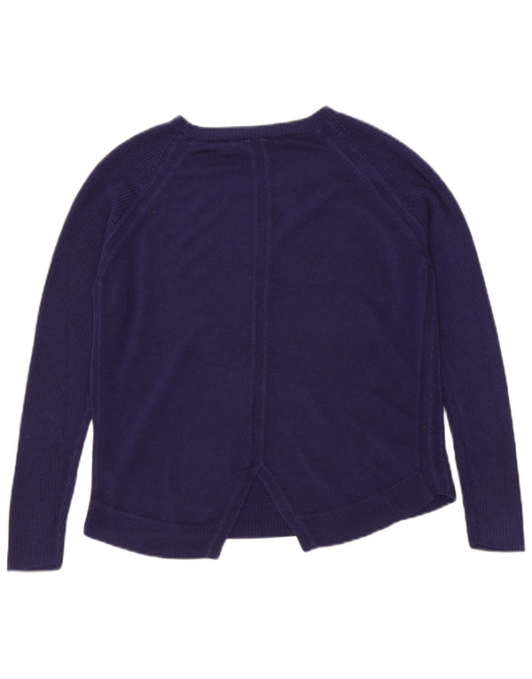 Suéter feminino Marks & Spencer com gola canoa Reino Unido 12 médio azul marinho