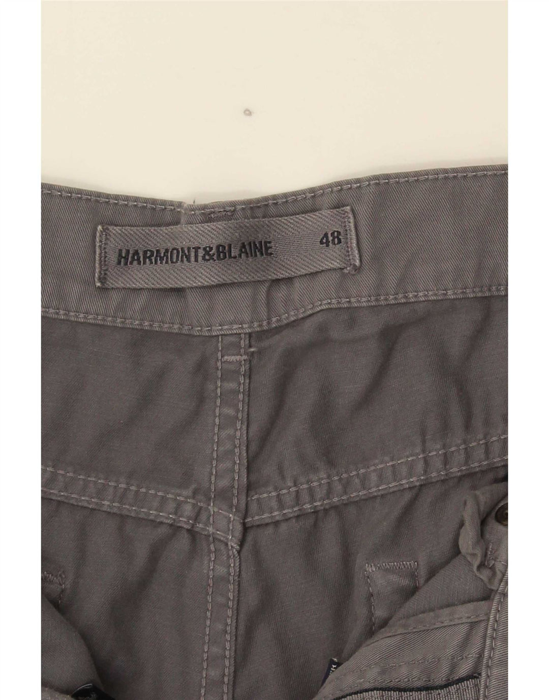 Calça masculina reta casual Harmont & Blaine IT 48 algodão cinza médio