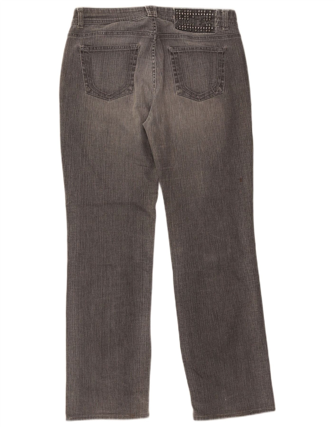 Jeans retos femininos Trussardi W29 L30 algodão cinza