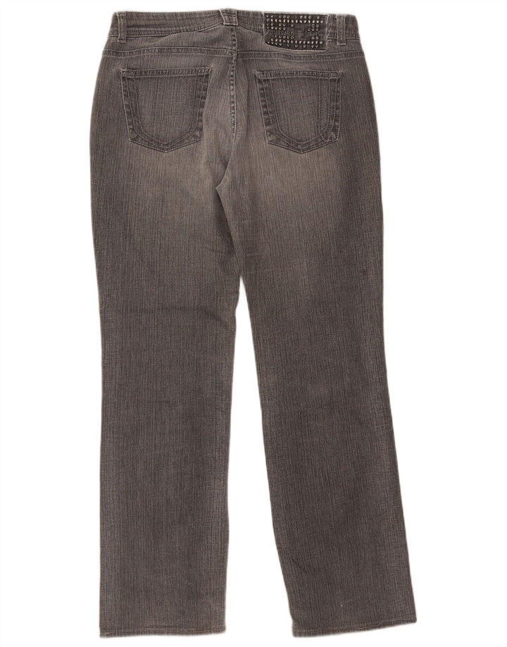 Jeans retos femininos Trussardi W29 L30 algodão cinza